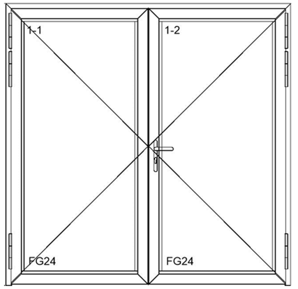 Dubbel deur met paneel