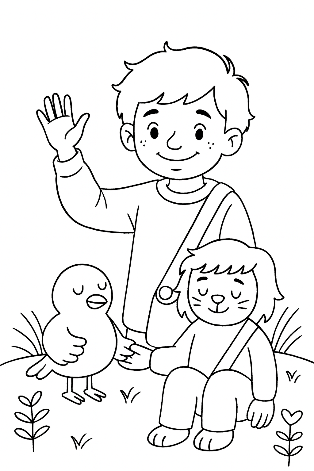 Elio & Solace Colouring Page.