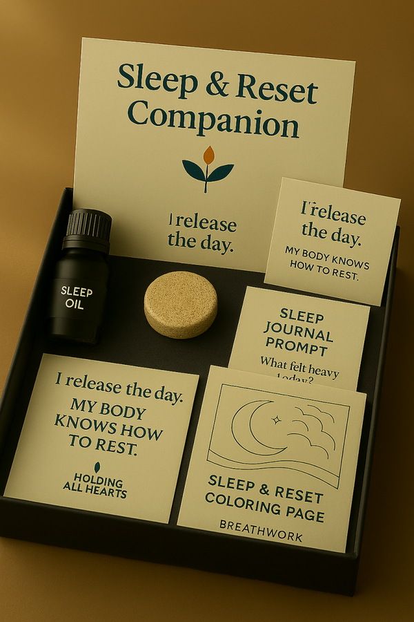 Sleep & Reset Companion A gentle nighttime ritual for emotional release, nervous system calm, and restorative rest.