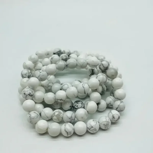 Howlite Bracelet — 8 mm Natural Stone