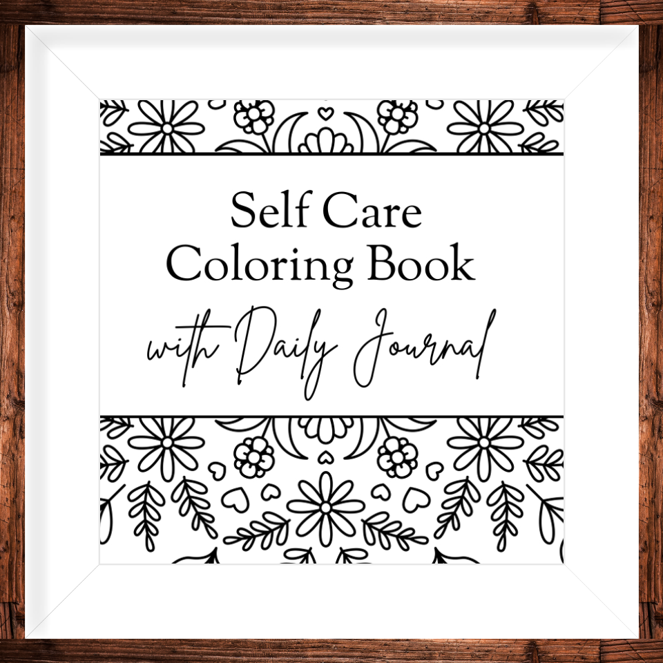 Black and White Self-Care Coloring Book