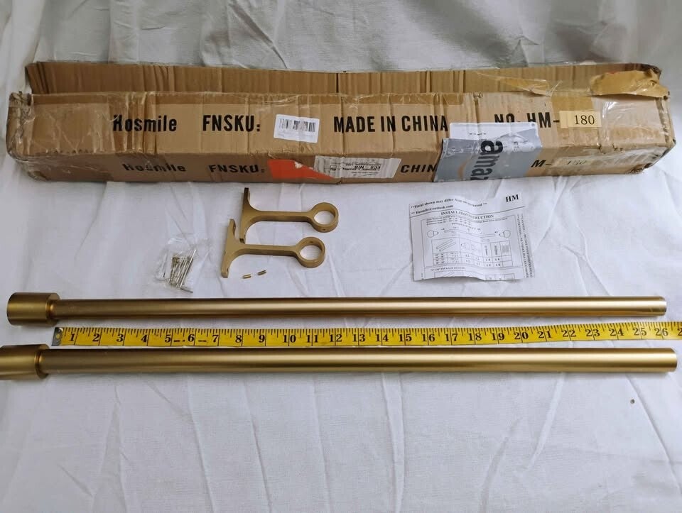 28"-48" -Hosmile Modern Gold Single Curtain Rod - New in Box