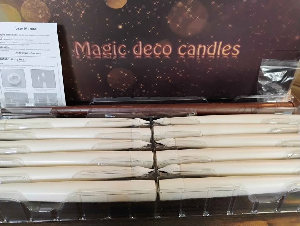 Magic Candles Set with Wand, Accessories, Installation Instructions, Magic Theme
