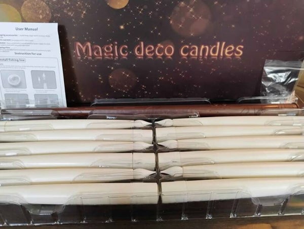 Magic Candles Set with Wand, Accessories, Installation Instructions, Magic Theme