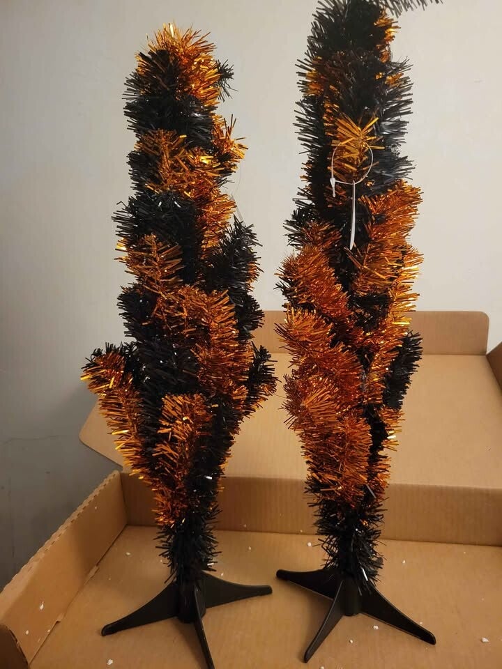 National Tree Company Halloween Tinsel Trees
