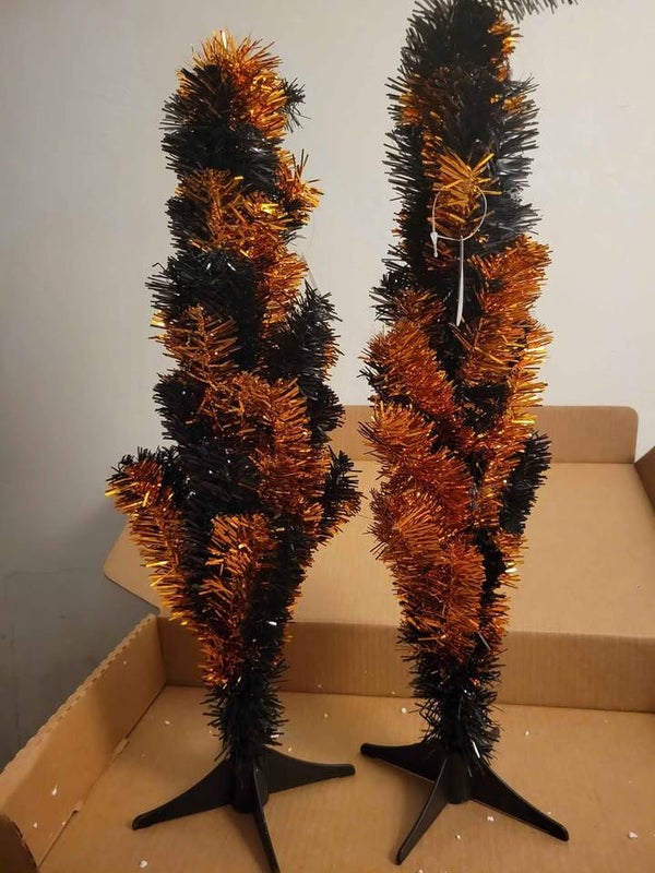 National Tree Company Halloween Tinsel Trees
