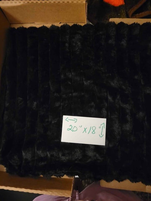 Black Ribbed Faux Fur Toss Pillow Covers (Set of 2)