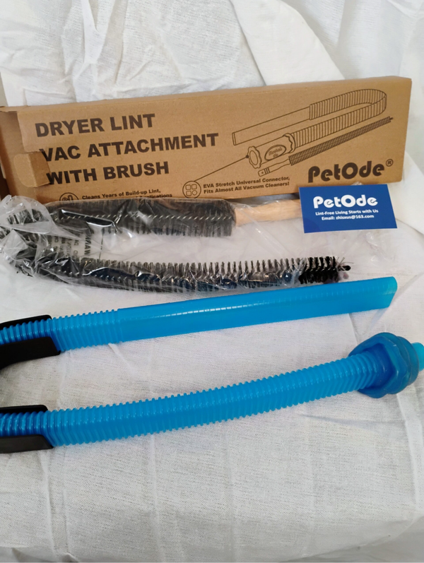 New PetOde Dryer Vent Cleaner Kit – Vacuum Attachment & Flexible Lint Brush