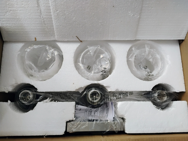 Osimir 3-Light Brushed Nickel Vanity Fixture Unique Wine-Glass-Shaped Frosted/Milk Glass Shades