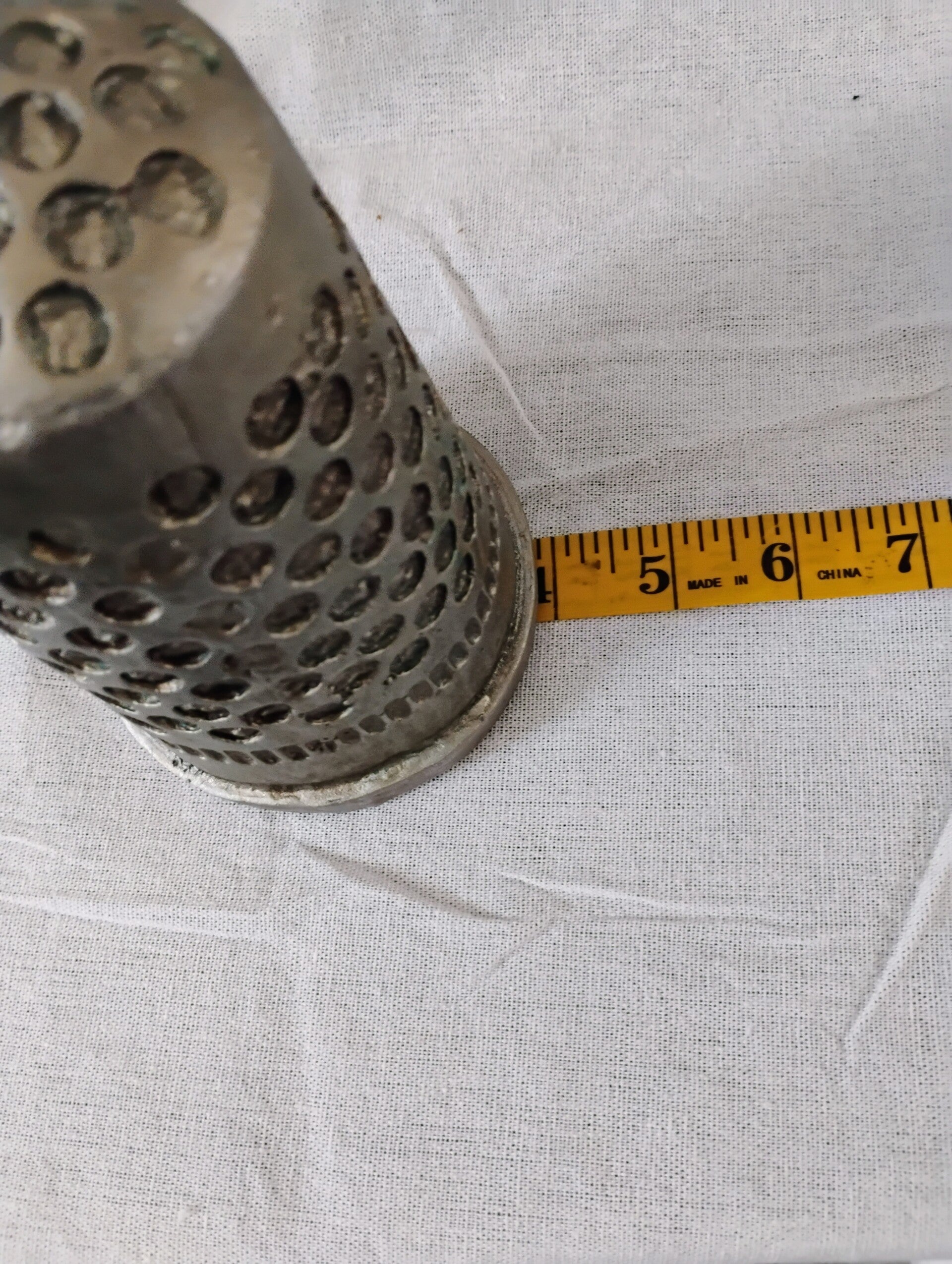Vintage Cast Iron Thimble Sculpture - Heavy Giant Novelty Decor / Sewing Collectible Pre-Loved