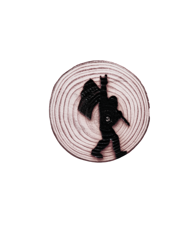 LASER ENGRAVED PINE LOG SLICE BIGFOOT COASTER