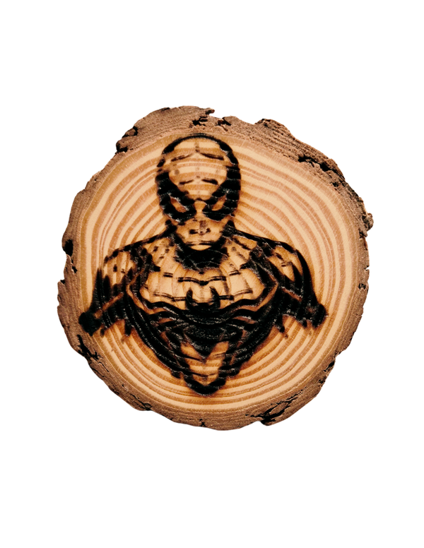 PINE LOG SLICE SPIDERMAN COASTER