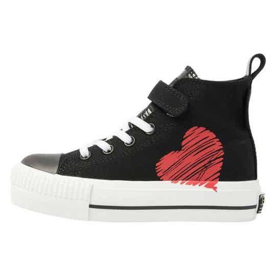 Halfhoge Sneaker Kids British Knights Kaya Mid Black/Heart