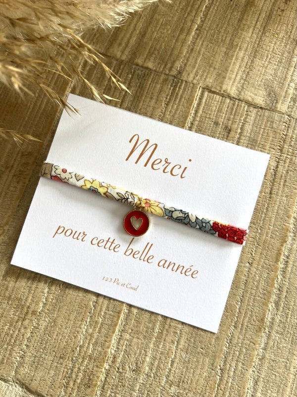 Bracelet tissu "coeur"