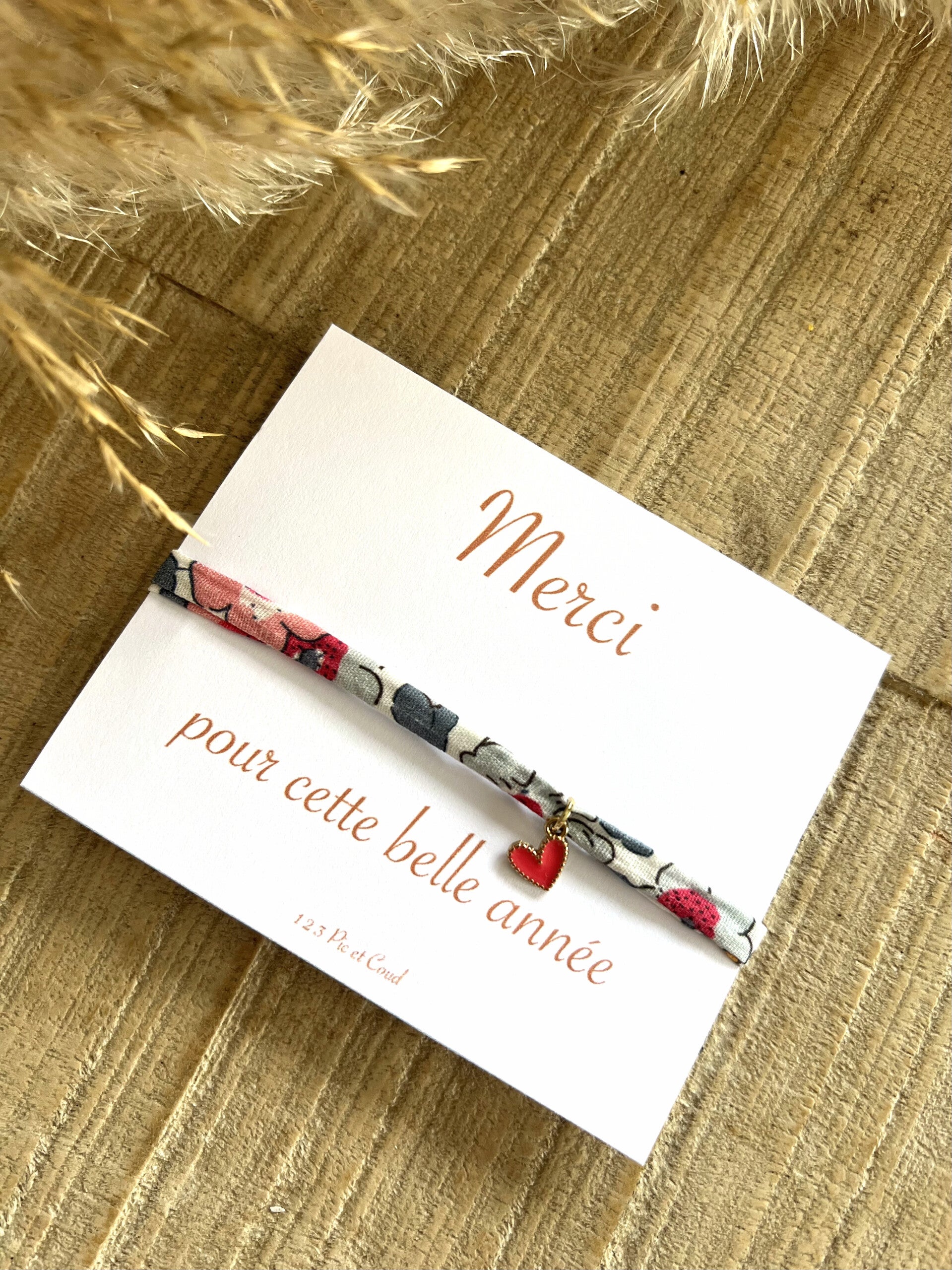 Bracelet tissu "coeur"