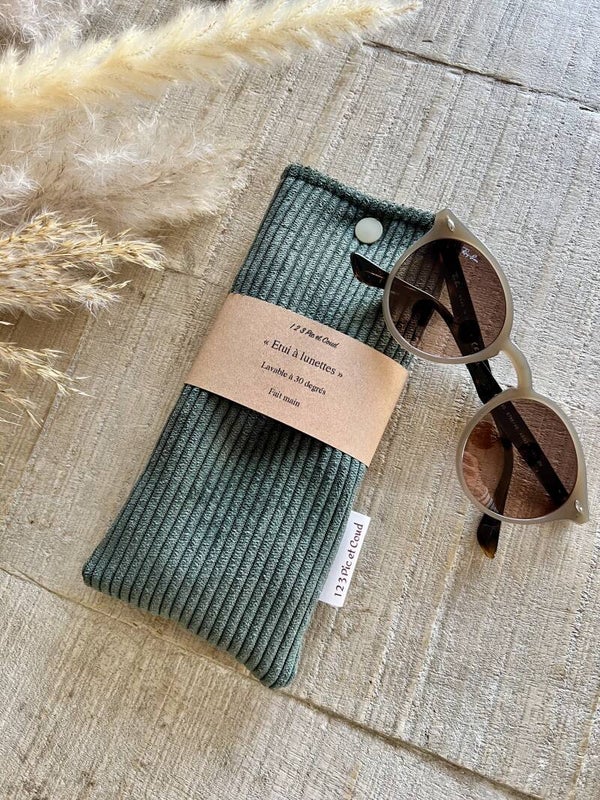 Etui à lunettes kaki