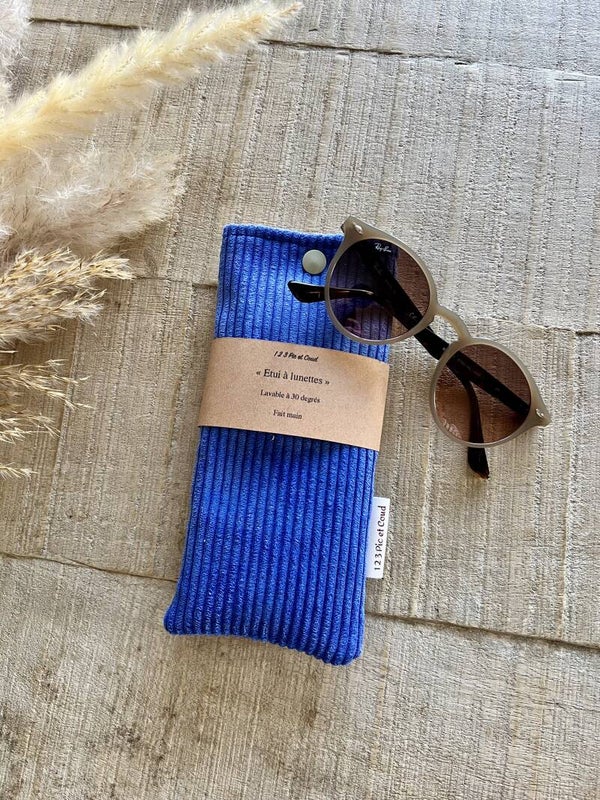 Etui à lunettes bleu azur