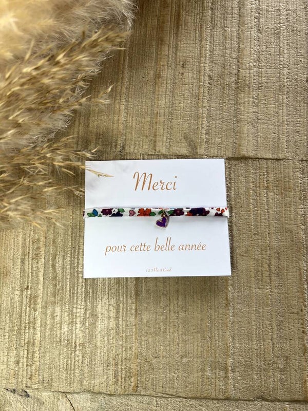 Bracelet tissu "coeur"