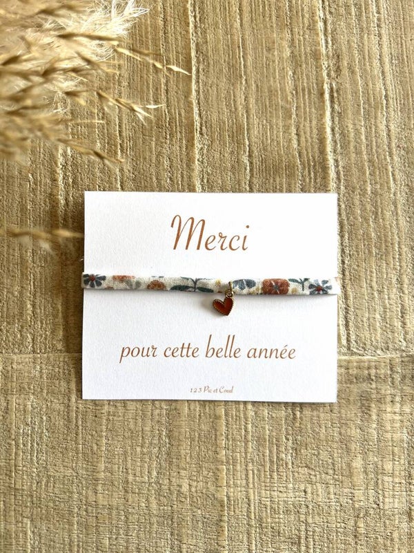 Bracelet tissu "coeur"