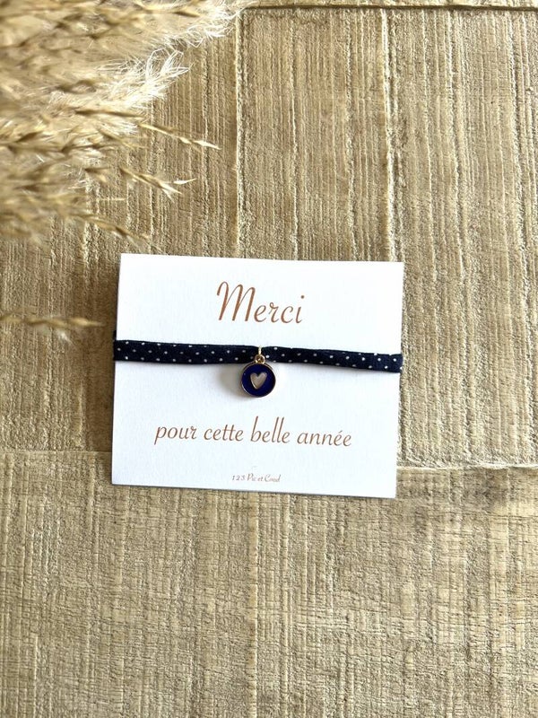 Bracelet tissu "coeur"