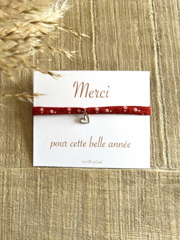 Bracelet tissu "coeur"