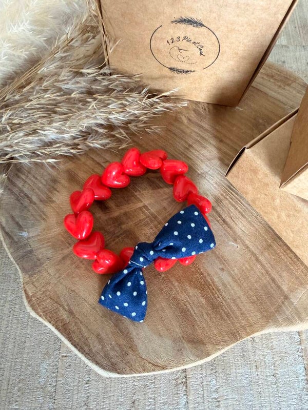 Coeur rouge "pois"