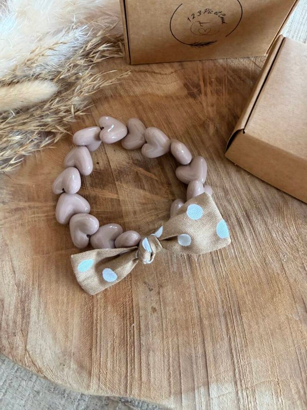 Coeur capuccino pois