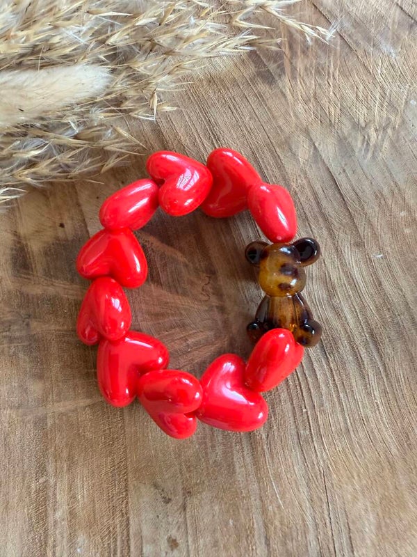 Coeur rouge ourson