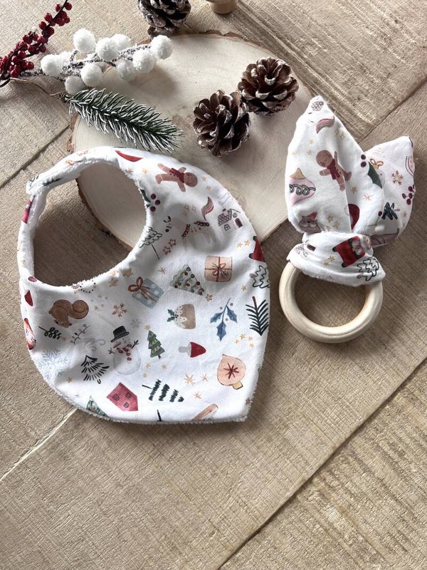 Bavoir + hochet Noël