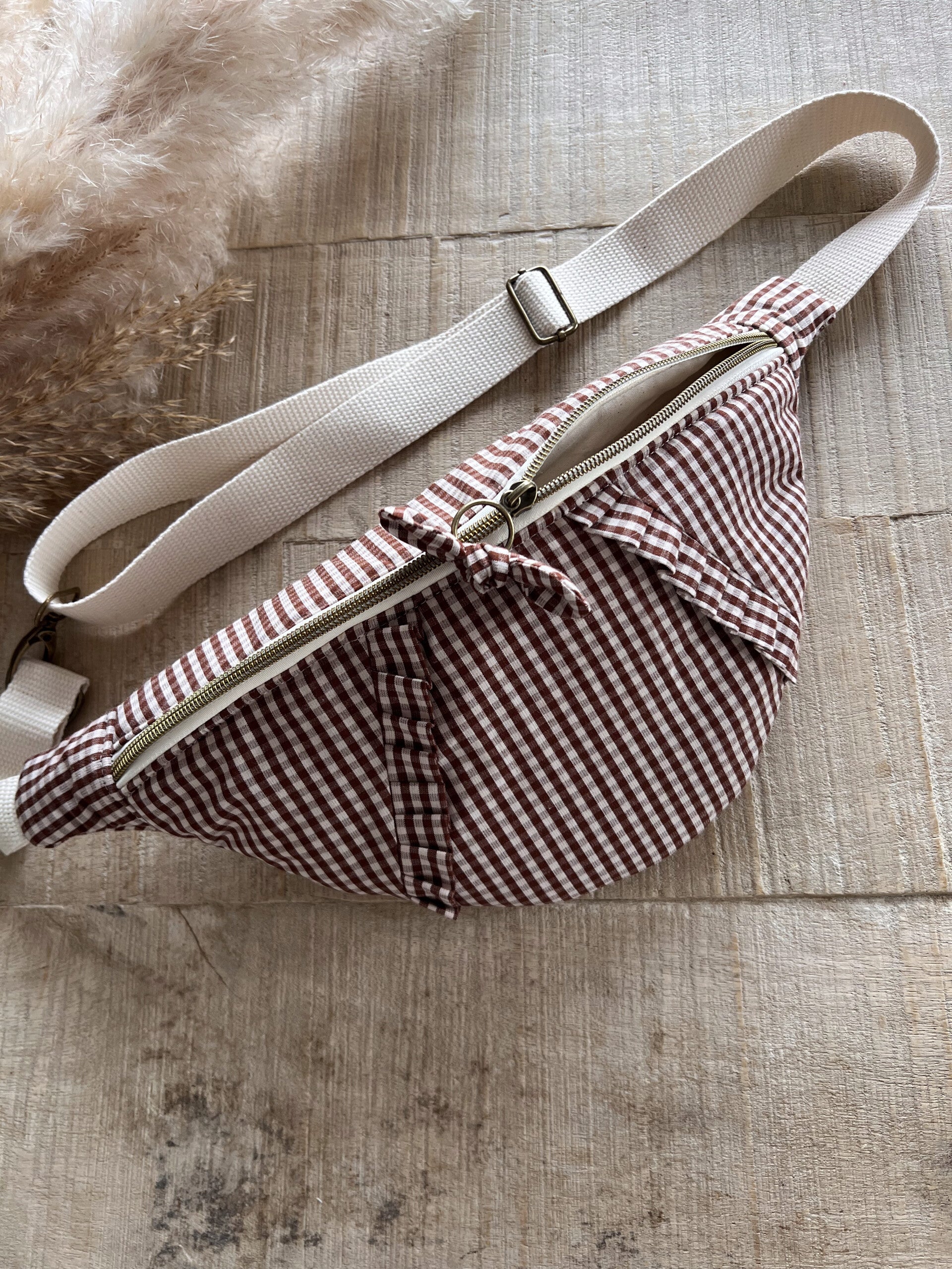 Sac banane Vichy chocolat