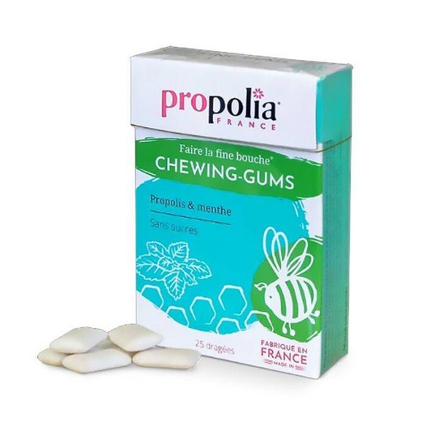 Chewing-gums sans sucres Propolis Menthe / Fraîcheur durable au naturel