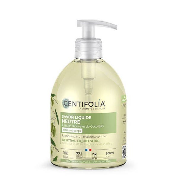 Savon liquide neutre Huile d'olive et de coco / Douceur authentique corps et mains