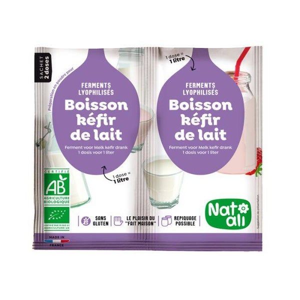 Ferment pour Kéfir de lait bio / Préparation de ferments lyophilisés