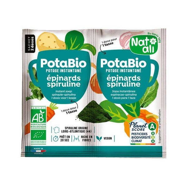 Potabio épinards et spiruline bio / Potage bio instantané