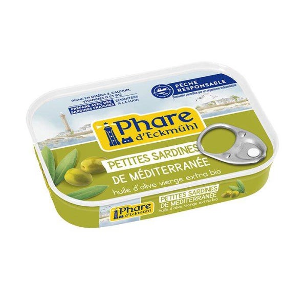 Petites Sardines de Méditerranée & Huile d'Olive Extra Bio / Sardines fines, goût délicat