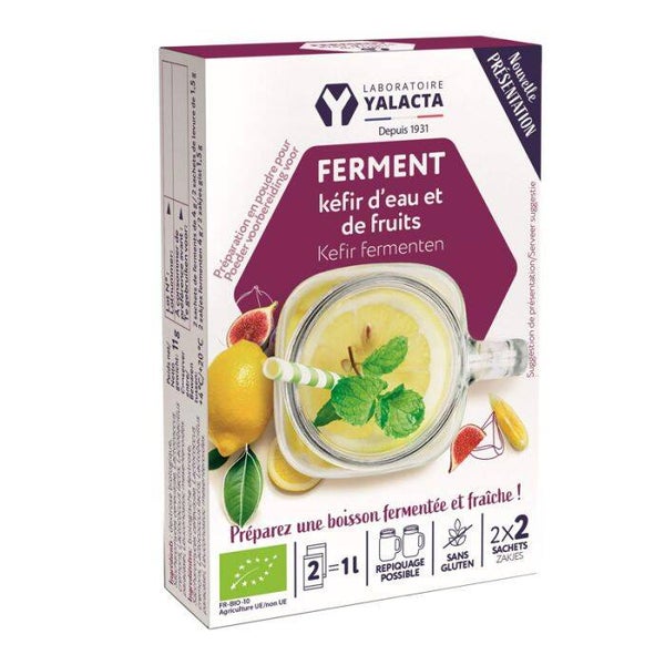 Ferment pour Kéfir d'eau et fruits bio / Boisson fermentée pétillante maison