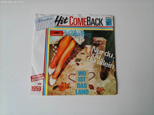 single Melitta Berg - Nur du du du allein ( Hit comeback ) Oldies