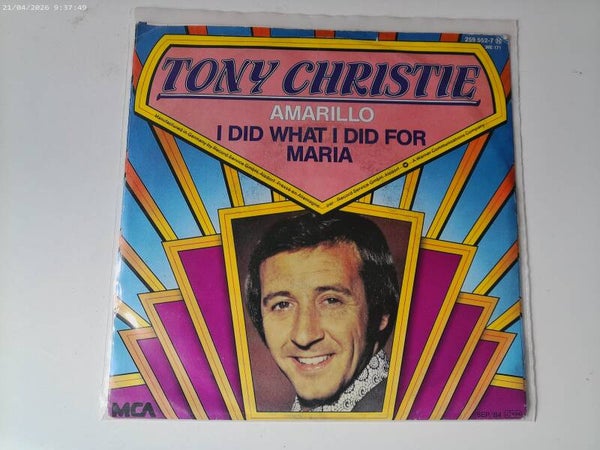 Single Tony Christie - amarillo / I did what I did for Maria OLDIES
