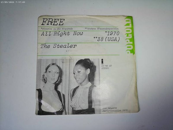 single Free - All right now / The Stealer ( popgold Oldie )