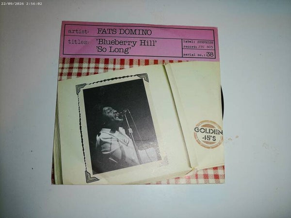 single Fats Domino - Blueberry Hill / So Long  ( OLDIES / Golden )