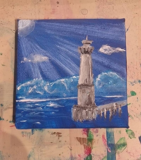 Mini Wandbild Leuchtturm