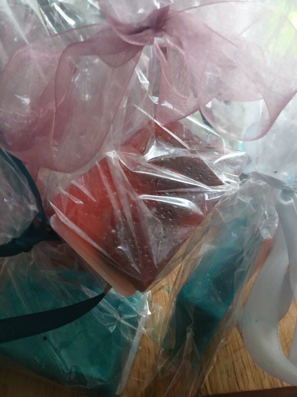 Various soaps gift wrapped
