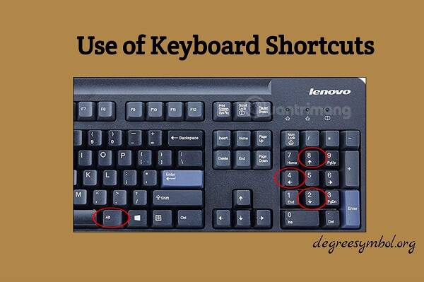 Degree Symbol using Keyboard Shortcuts