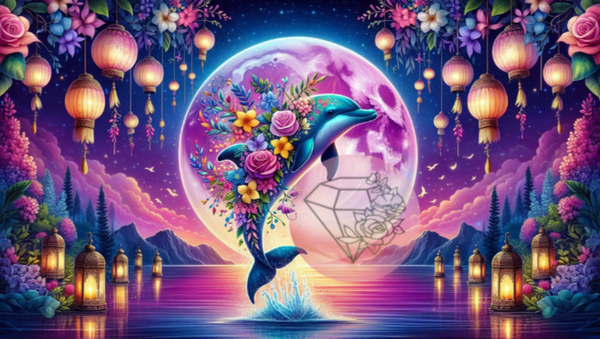 Le dauphin au clair de lune 50x90cm