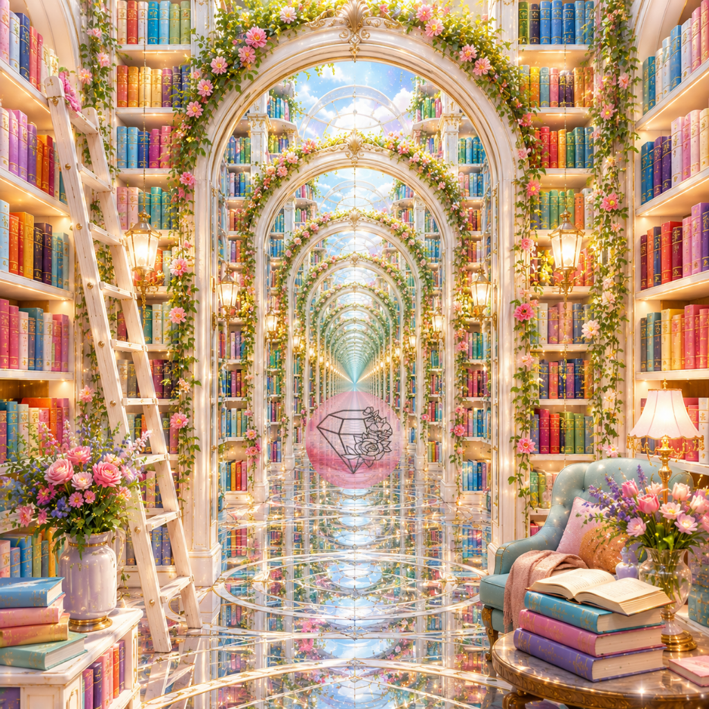Le paradis des livres - 70x70cm