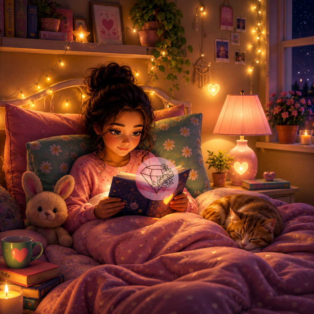 Lecture du soir - 70x70cm