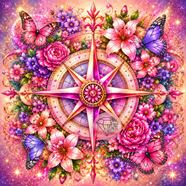 Guidée par les fleurs - 70x70cm