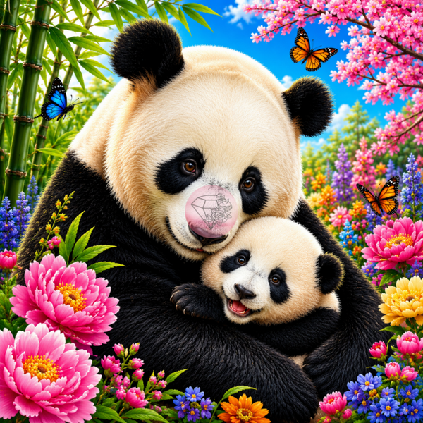 Panda bonheur - 70x70cm