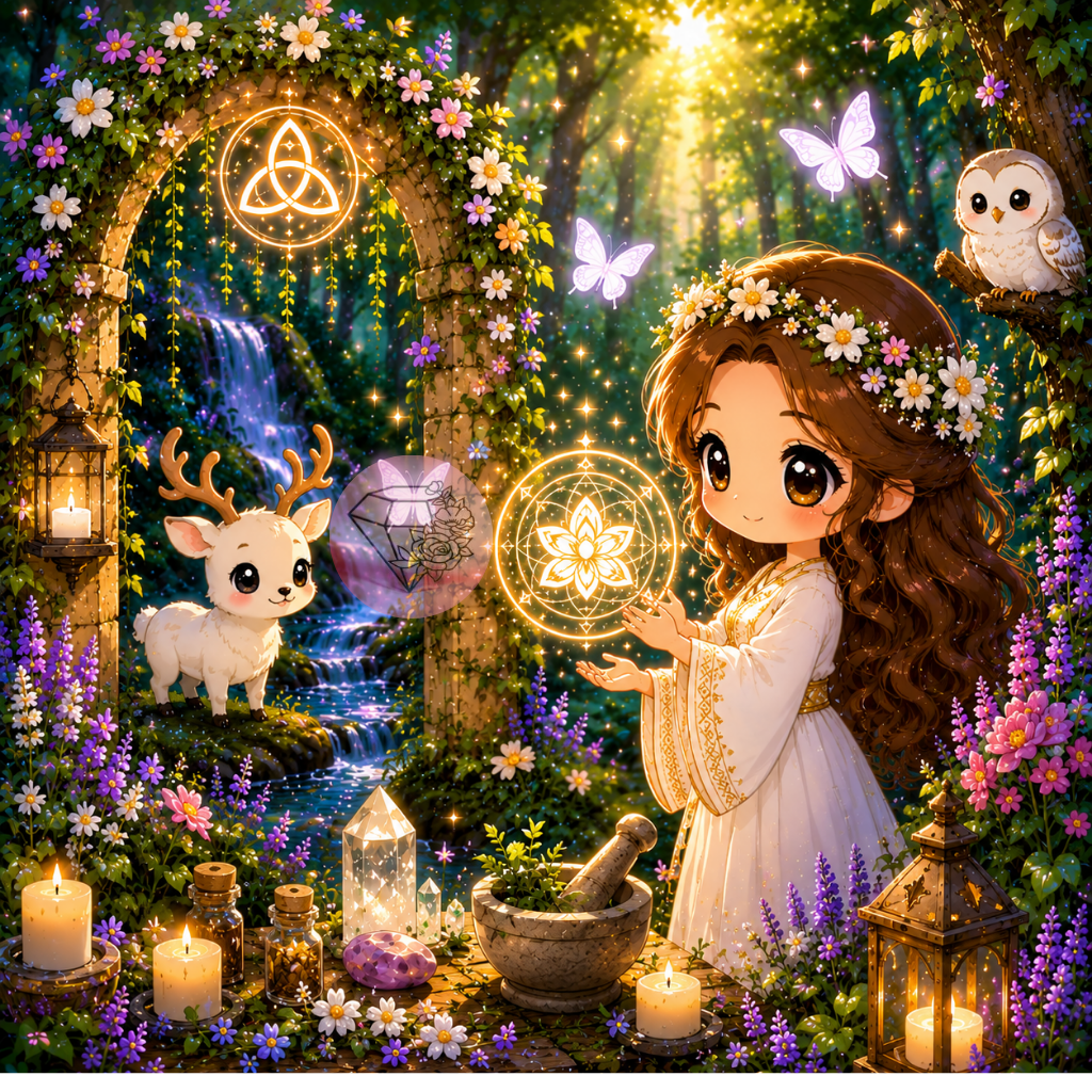 Azélia, fée de lumière - 70x70cm