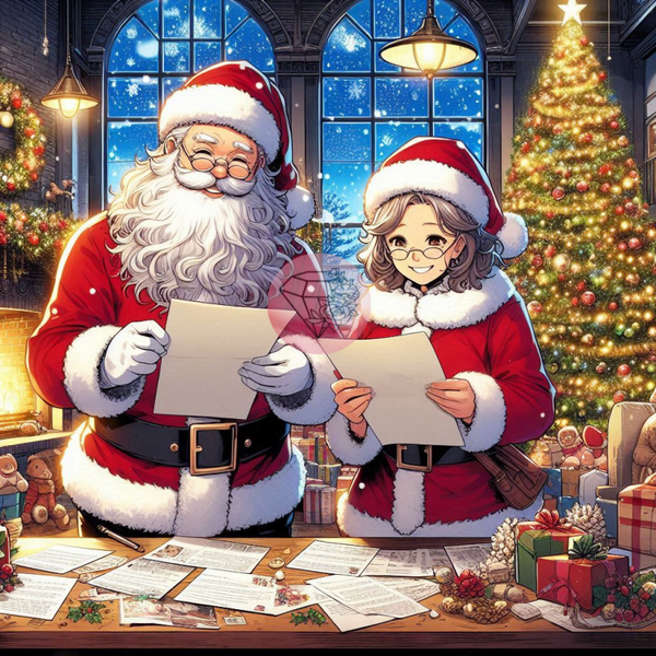 Le courrier du père noël 70x70cm